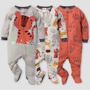 Gerber Baby 0-3M Sleep N’ Play Pajamas Bodysuits 3-Pack